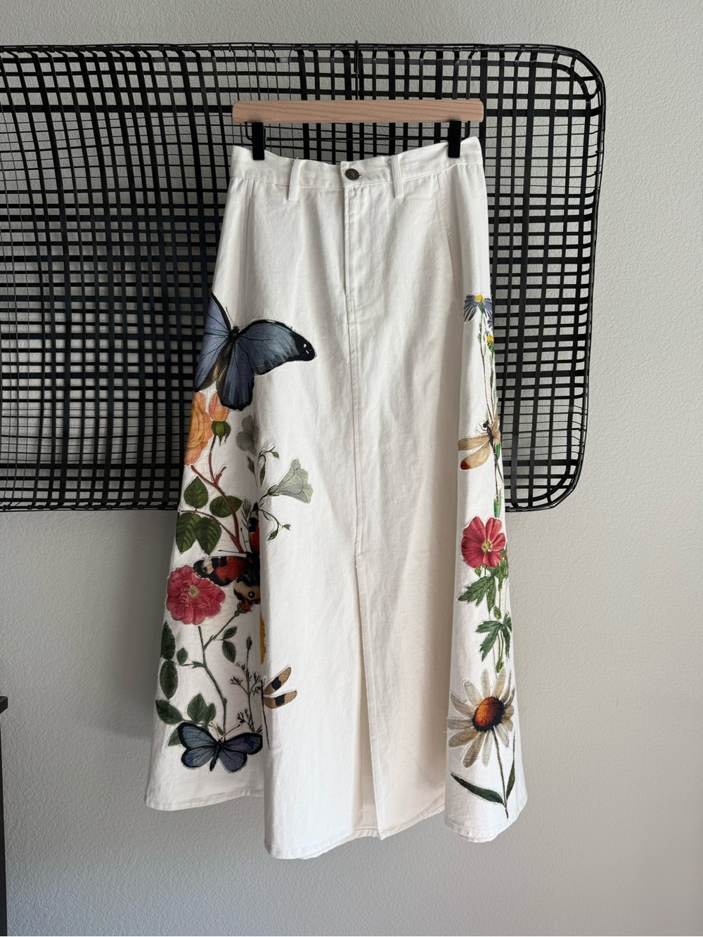 Free people Denim And Bone Floral Denim Maxi Skirt - Picture 3 of 8